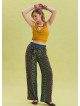 Navy Blue Harem Trousers with Elastic Waist Belt Detail 4572